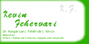 kevin fehervari business card